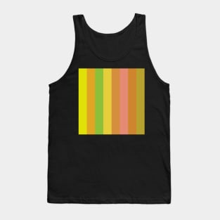 yellow green and orange minimalist stripe pattern Tank Top